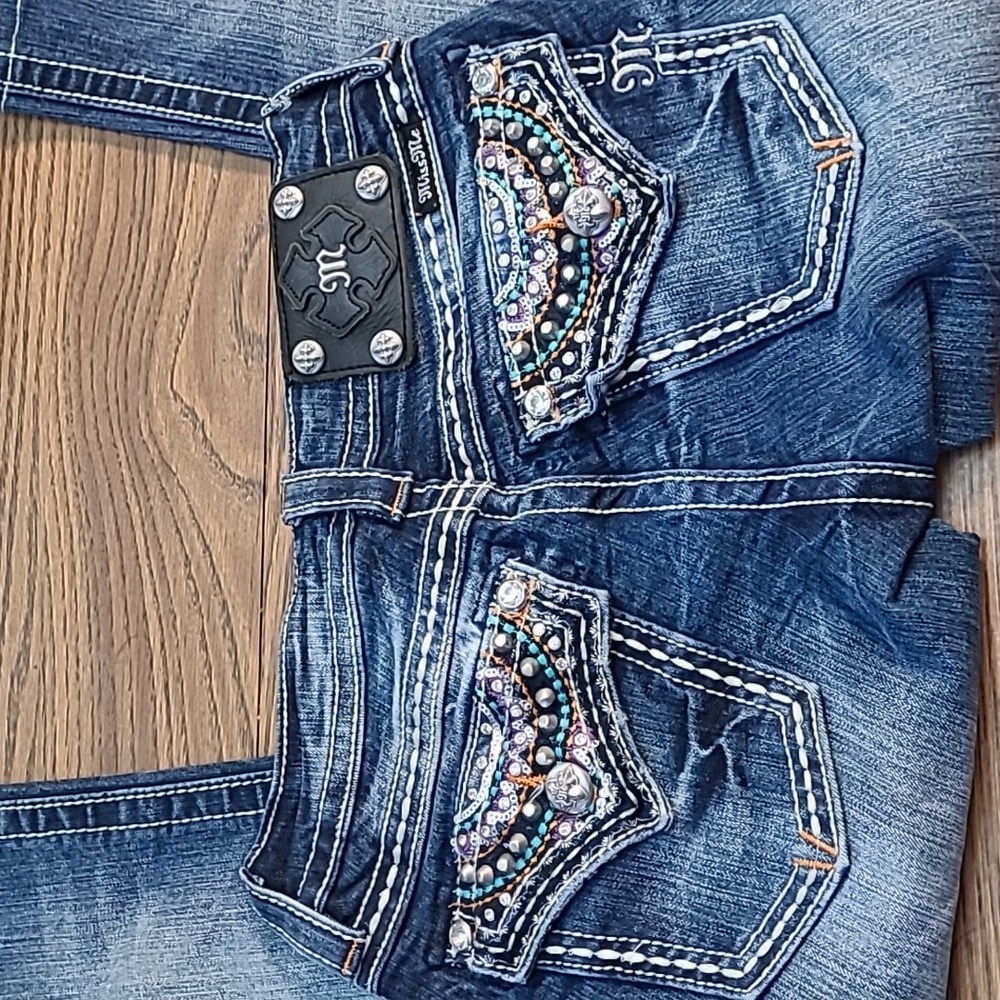 BOHO Miss Me Jeans Cute Pocket Details! Size 25 ♦♦♦ - Picture 6 of 9